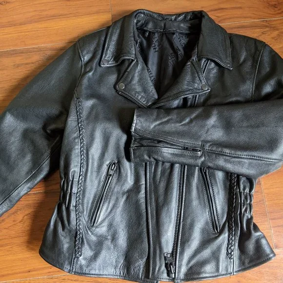 Hudson Women's Black Leather Jacket Size L (With extra liner)